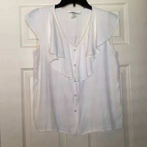 VINTAGE IMPRESSIONS OF CALI- FLOWING COLLARED TOP!